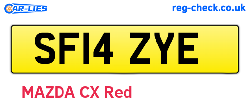 SF14ZYE are the vehicle registration plates.