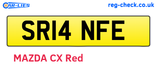 SR14NFE are the vehicle registration plates.
