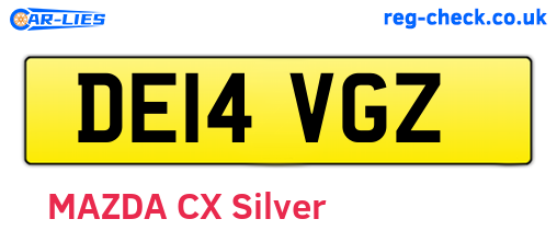 DE14VGZ are the vehicle registration plates.