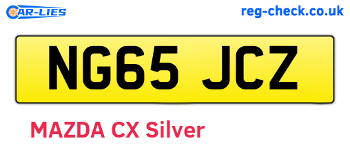 NG65JCZ are the vehicle registration plates.