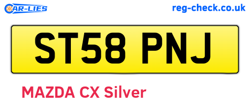 ST58PNJ are the vehicle registration plates.