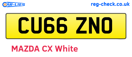 CU66ZNO are the vehicle registration plates.