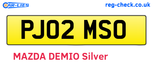 PJ02MSO are the vehicle registration plates.