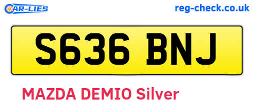 S636BNJ are the vehicle registration plates.