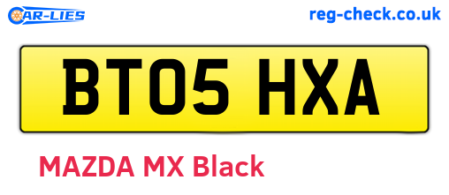 BT05HXA are the vehicle registration plates.