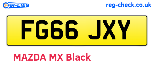 FG66JXY are the vehicle registration plates.