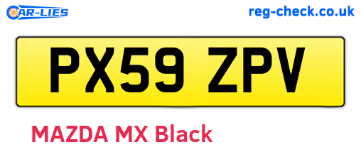 PX59ZPV are the vehicle registration plates.