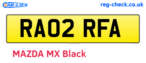 RA02RFA are the vehicle registration plates.