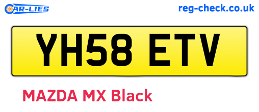 YH58ETV are the vehicle registration plates.