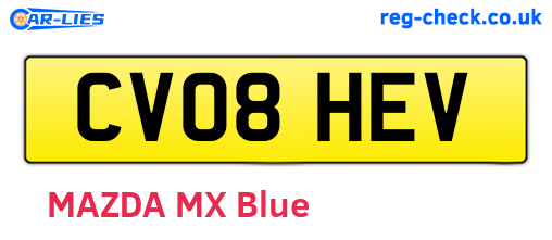 CV08HEV are the vehicle registration plates.