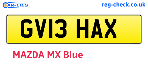 GV13HAX are the vehicle registration plates.