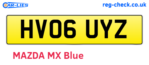 HV06UYZ are the vehicle registration plates.