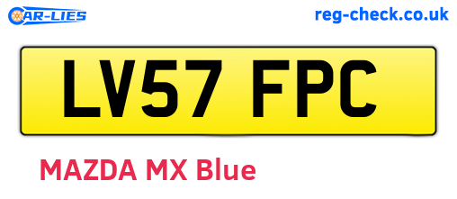 LV57FPC are the vehicle registration plates.