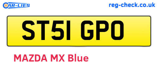 ST51GPO are the vehicle registration plates.
