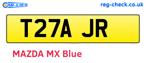 T27AJR are the vehicle registration plates.