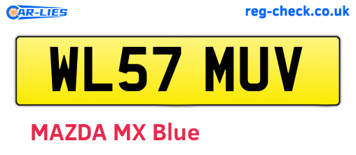 WL57MUV are the vehicle registration plates.