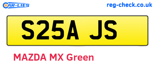 S25AJS are the vehicle registration plates.