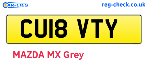 CU18VTY are the vehicle registration plates.