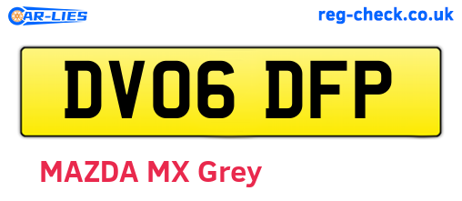 DV06DFP are the vehicle registration plates.