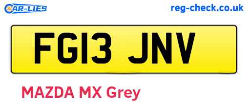 FG13JNV are the vehicle registration plates.