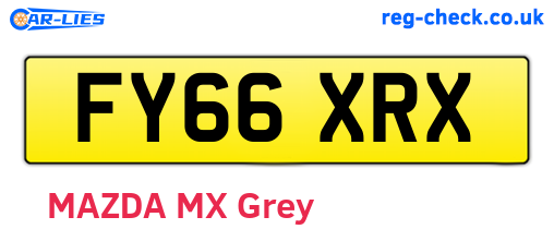 FY66XRX are the vehicle registration plates.