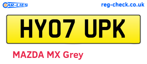 HY07UPK are the vehicle registration plates.
