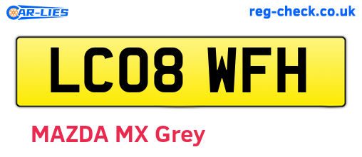 LC08WFH are the vehicle registration plates.