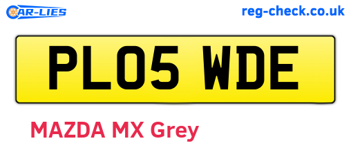 PL05WDE are the vehicle registration plates.