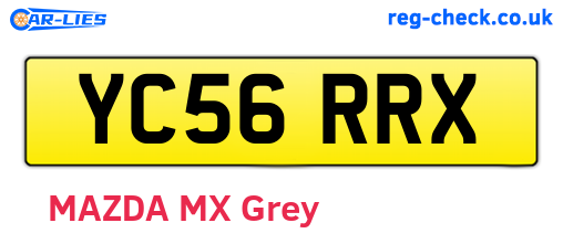 YC56RRX are the vehicle registration plates.