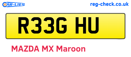 R33GHU are the vehicle registration plates.