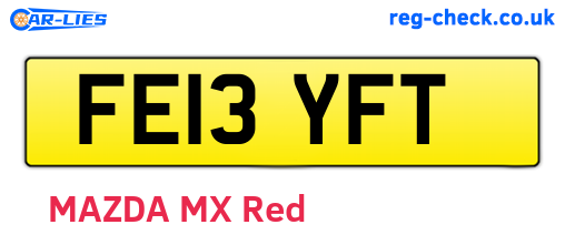 FE13YFT are the vehicle registration plates.