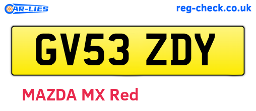 GV53ZDY are the vehicle registration plates.