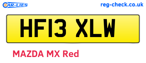 HF13XLW are the vehicle registration plates.