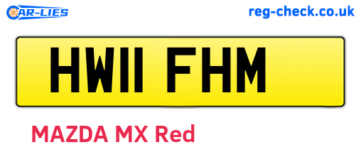 HW11FHM are the vehicle registration plates.