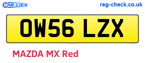 OW56LZX are the vehicle registration plates.