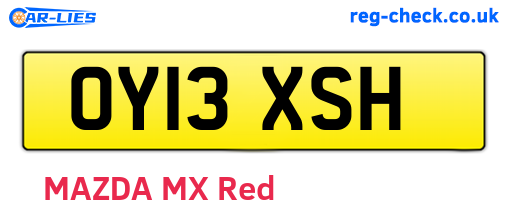 OY13XSH are the vehicle registration plates.