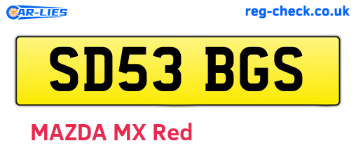 SD53BGS are the vehicle registration plates.