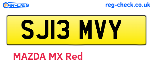 SJ13MVY are the vehicle registration plates.
