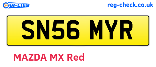 SN56MYR are the vehicle registration plates.