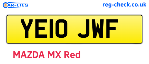 YE10JWF are the vehicle registration plates.