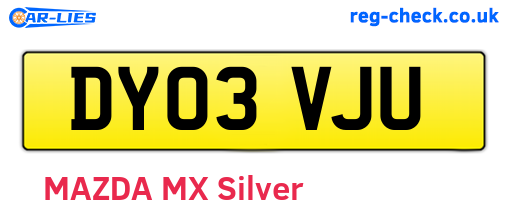 DY03VJU are the vehicle registration plates.