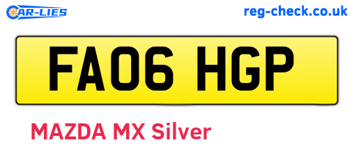 FA06HGP are the vehicle registration plates.