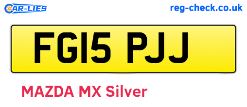 FG15PJJ are the vehicle registration plates.
