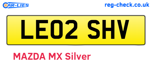 LE02SHV are the vehicle registration plates.