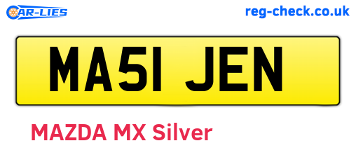 MA51JEN are the vehicle registration plates.