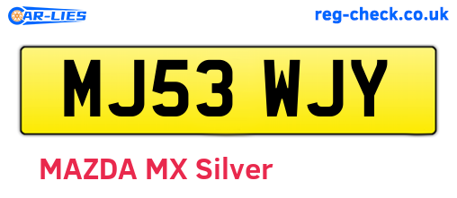 MJ53WJY are the vehicle registration plates.