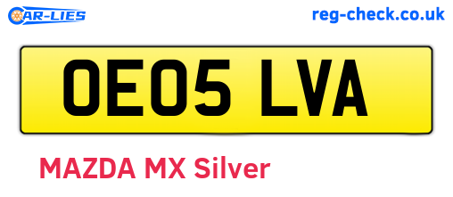 OE05LVA are the vehicle registration plates.