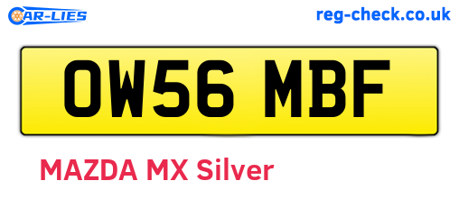 OW56MBF are the vehicle registration plates.