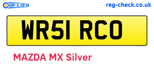 WR51RCO are the vehicle registration plates.