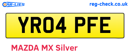 YR04PFE are the vehicle registration plates.